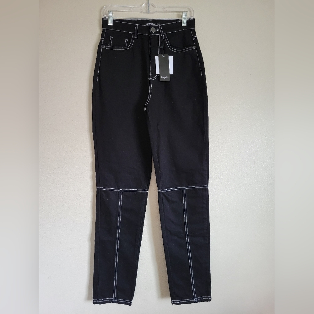 Nasty Gal- Black contrast stitch jean